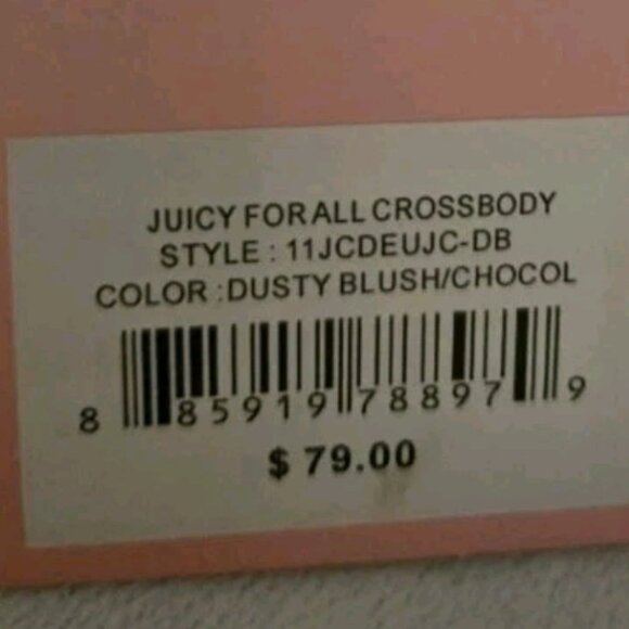 Juicy Couture JUICY FOR ALL Bag Dusty Blush/ Chocolate w/ add-on Keychain NWT - Picture 8 of 9